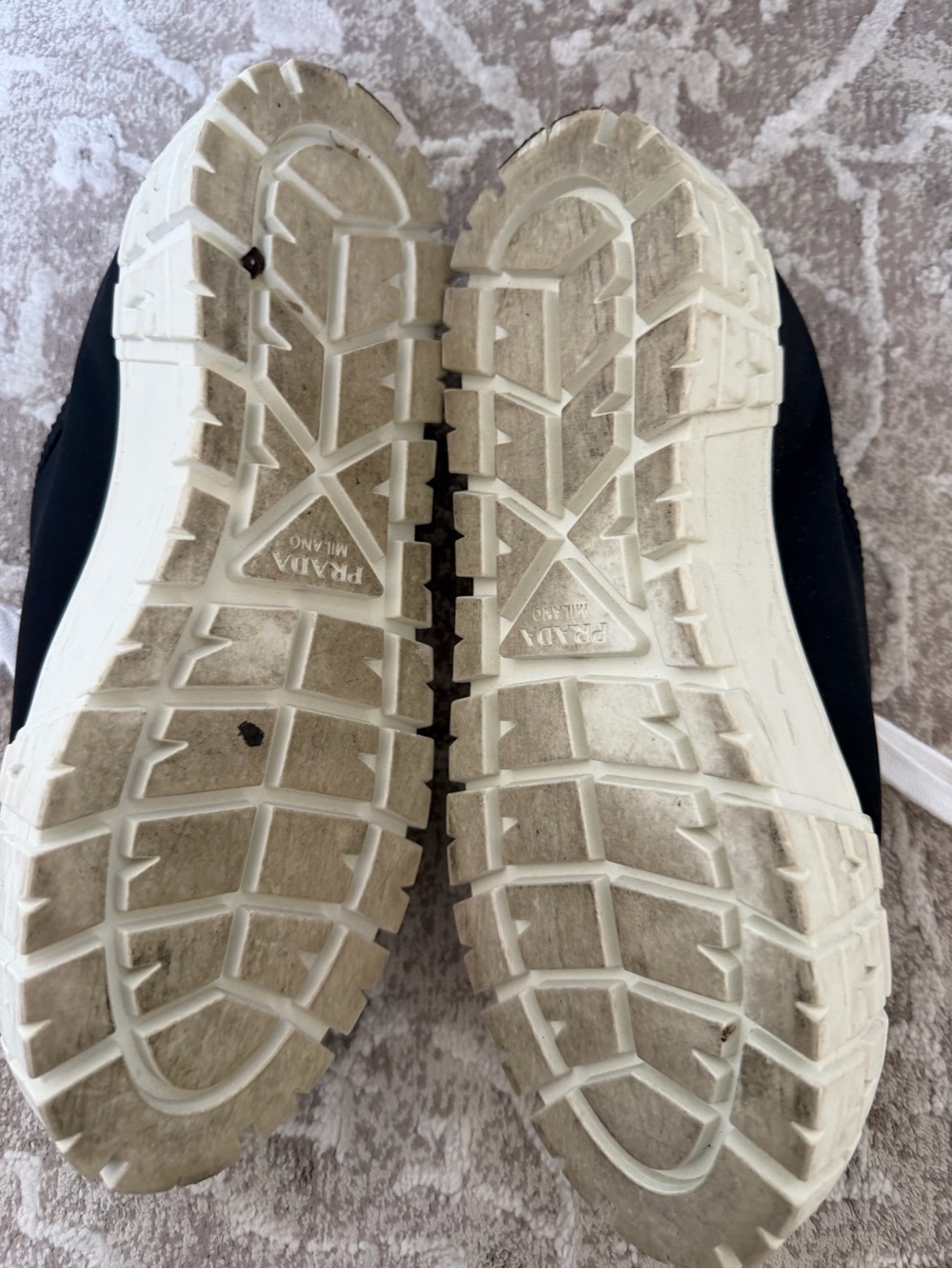 Prada Black and White Platform Sneaker - Picture 9 of 10